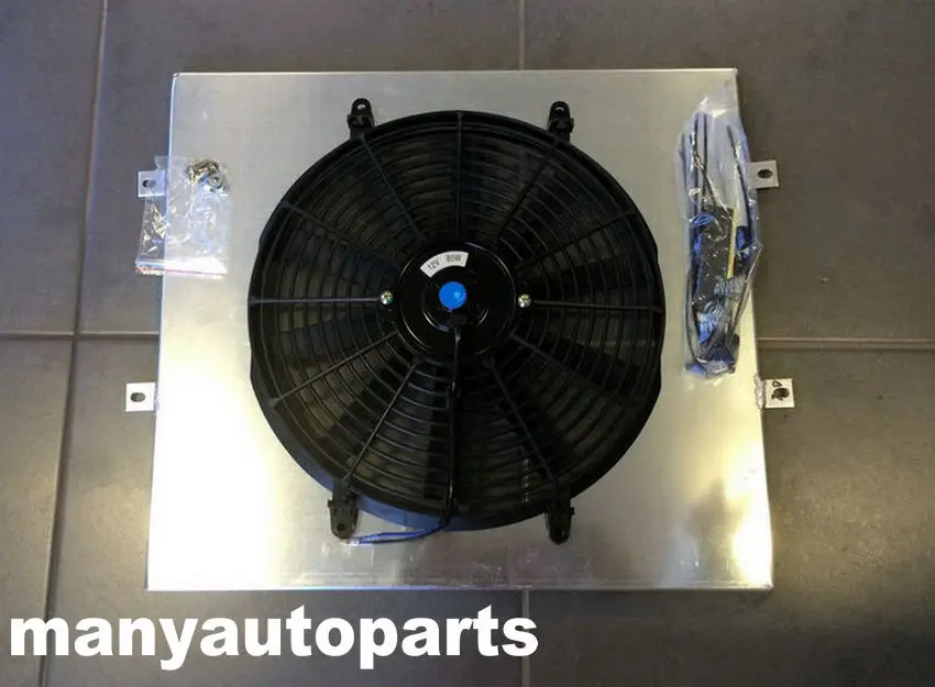 Алюминиевый радиатор оболочки и вентилятор подходит для FORD F100 F250 F350 V8 67 81 Bronco|fan