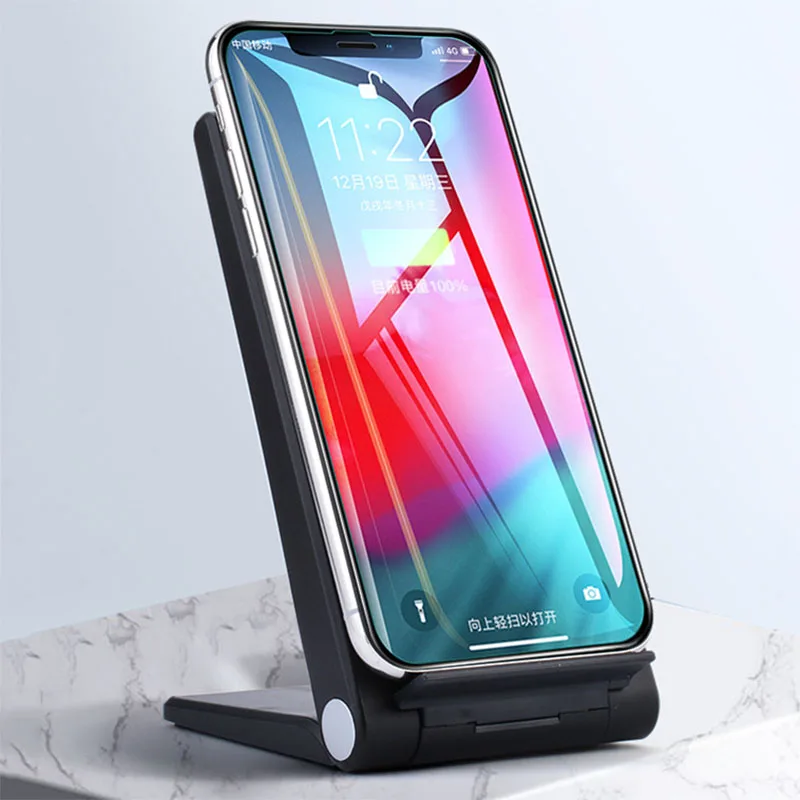 Беспроводное зарядное устройство QI с регулируемой подставкой креативное