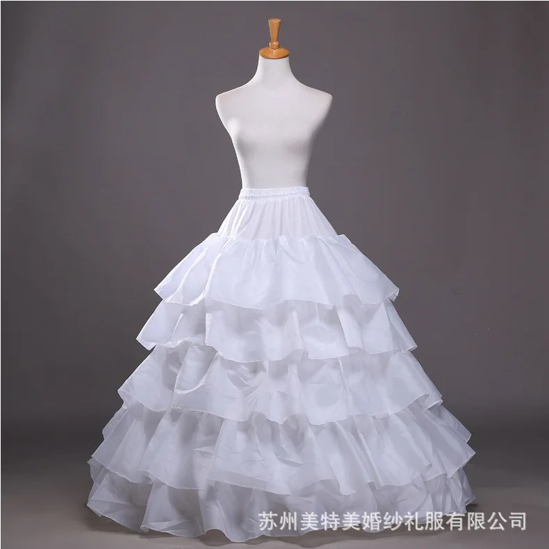 

Cheap Long 4 Hoops Petticoat Underskirt For Ball Gown Wedding Dress Mariage Underwear Crinoline Wedding Accessories