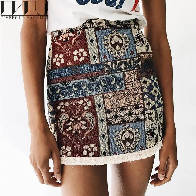 Новая мода лето 2017 Юбки для женщин Для S Boho мини-юбка Обувь девочек пляж