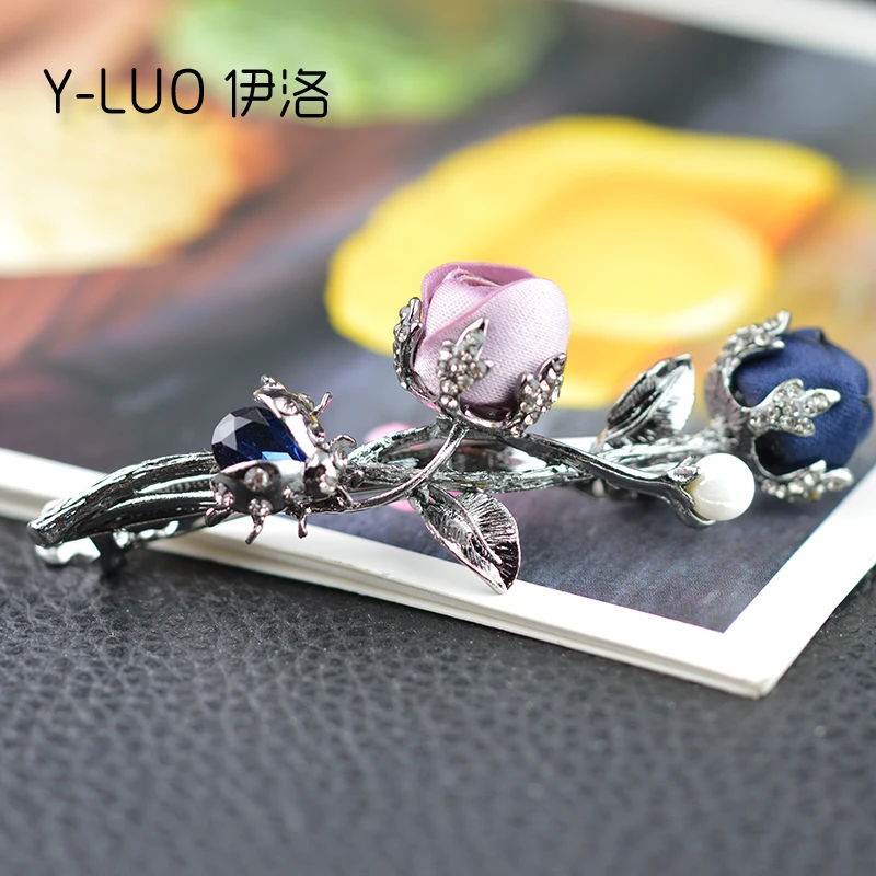 Головные уборы для девочек романтические заколки волос с розами Винтажные