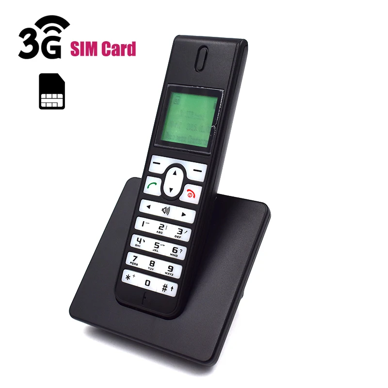 Многоязычная GSM Беспроводная Поддержка 2G 3g sim-карта беспроводной телефон с SMS подсветкой красочный экран стационарный телефон для дома