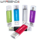 Флеш-накопитель WANSENDA OTG USB 2 в 1, флешка на 16 ГБ, 32 ГБ, 64 ГБ, 128 ГБ, 256 ГБ