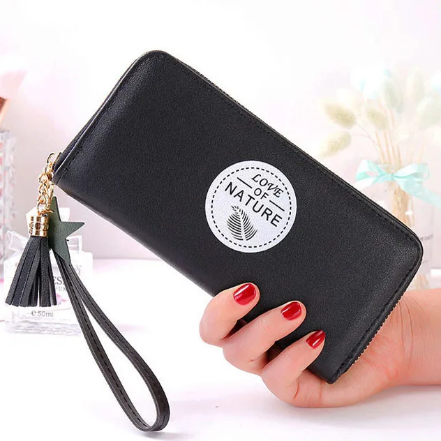 

Fashion Women Wallets Lady Zipper Purse Cards ID Holder Woman Long Wallet Handbags Moneybags Tassels Coin Purses Pocket Bags