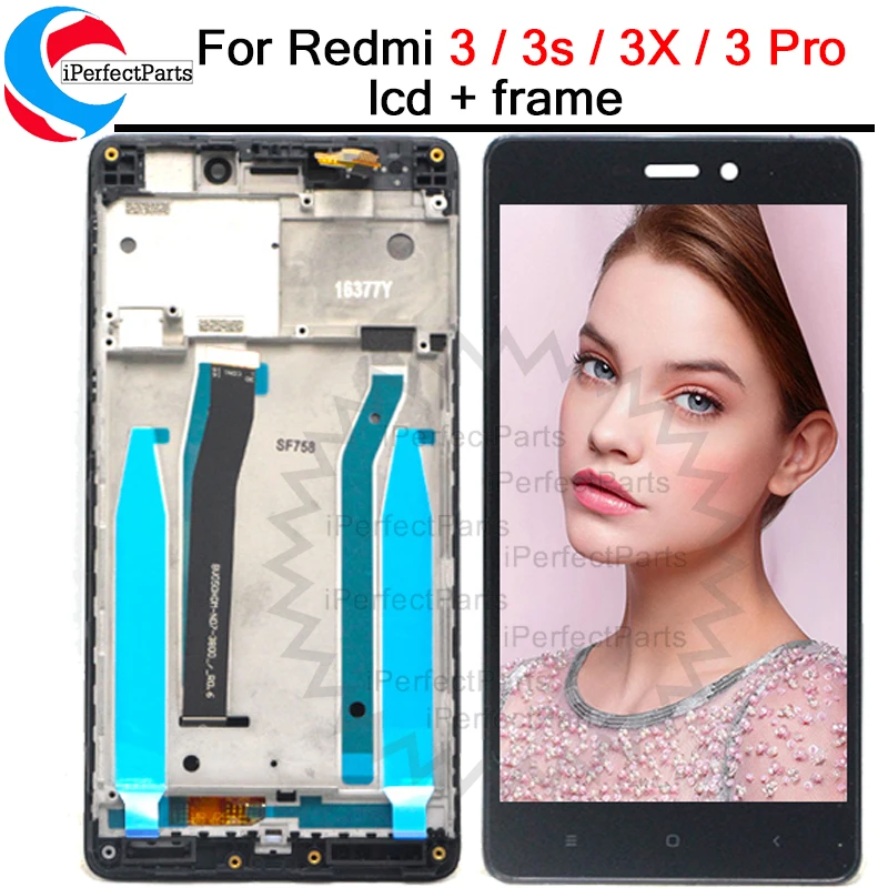 Для Xiaomi Redmi 3S ЖК дисплей + сенсорный экран дигитайзер сборка с рамкой Замена для 3x3