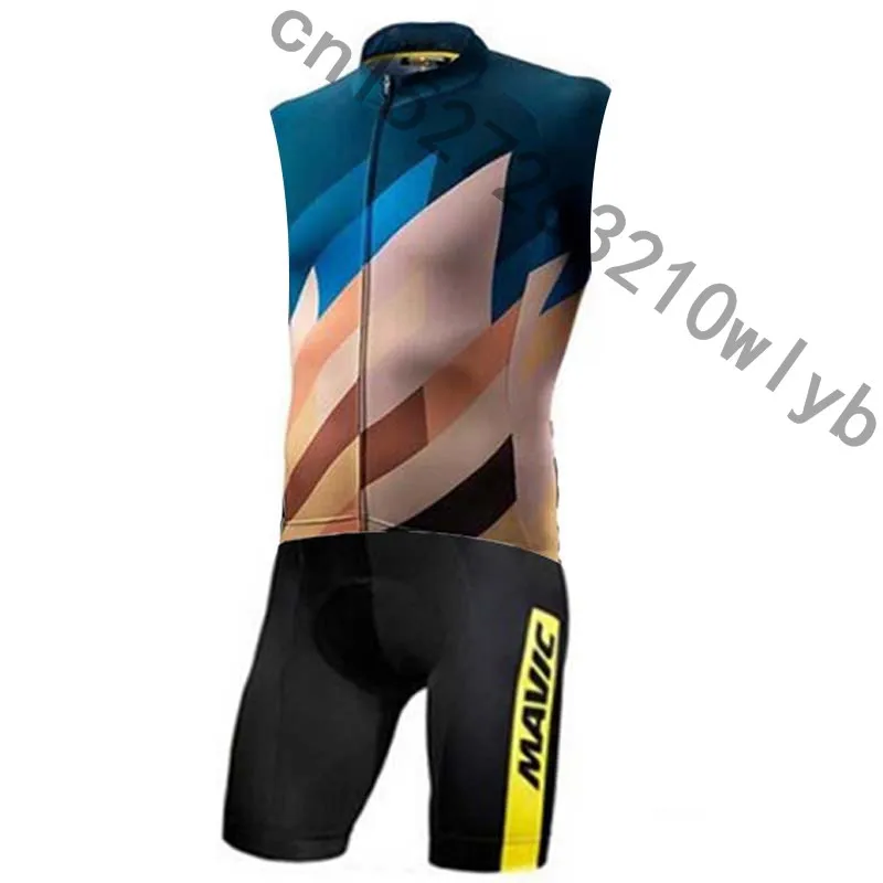 Новинка 2019 летняя мужская футболка для триатлона Mavic Team без рукавов одежда