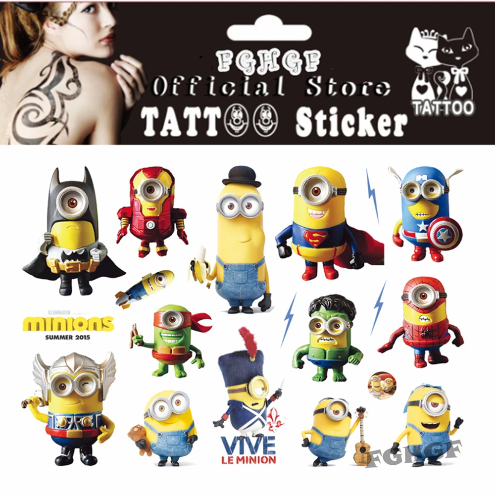 FGHGF 6 шт желтая кукла детская Временная художественная вспышка тату наклейка 17*10