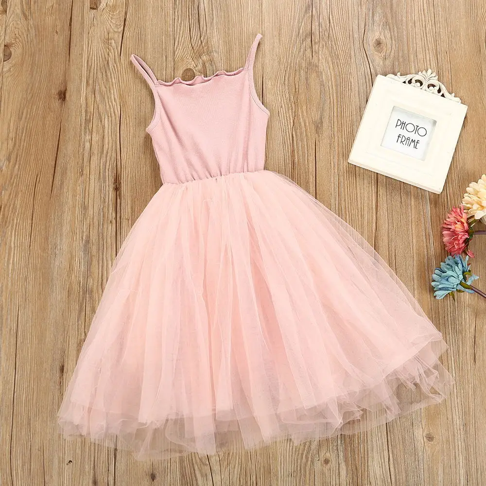 Akexiya New Girl's Dress Hot Sale Spring Summer Girls Cotton Casual Cute With Mesh Net Yarn Dance Party Kid Princess | Детская