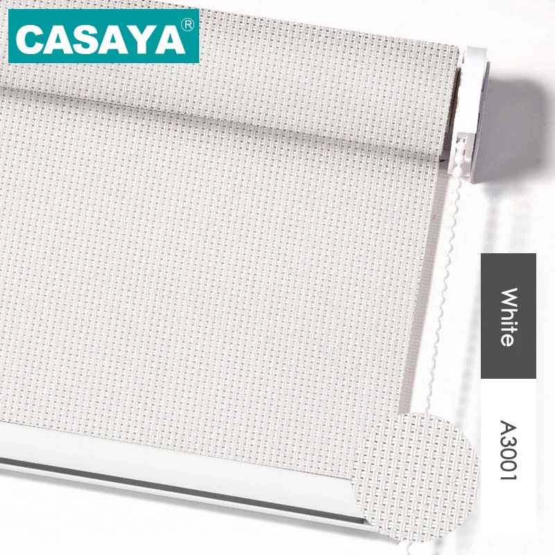 White CASAYA Высокое качество рулонные солнцезащитные шторы УФ Блокировка огнестойкие солнцезащитные жалюзи для улицы - Цвет: White