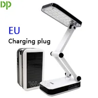 EU plug Светодиодный настольный светильник DP солнечная батарея перезаряжаемая Складная и регулируемая настольная лампа с 24 светодиодный светильник для чтения AC220V - Цвет корпуса: EU plug