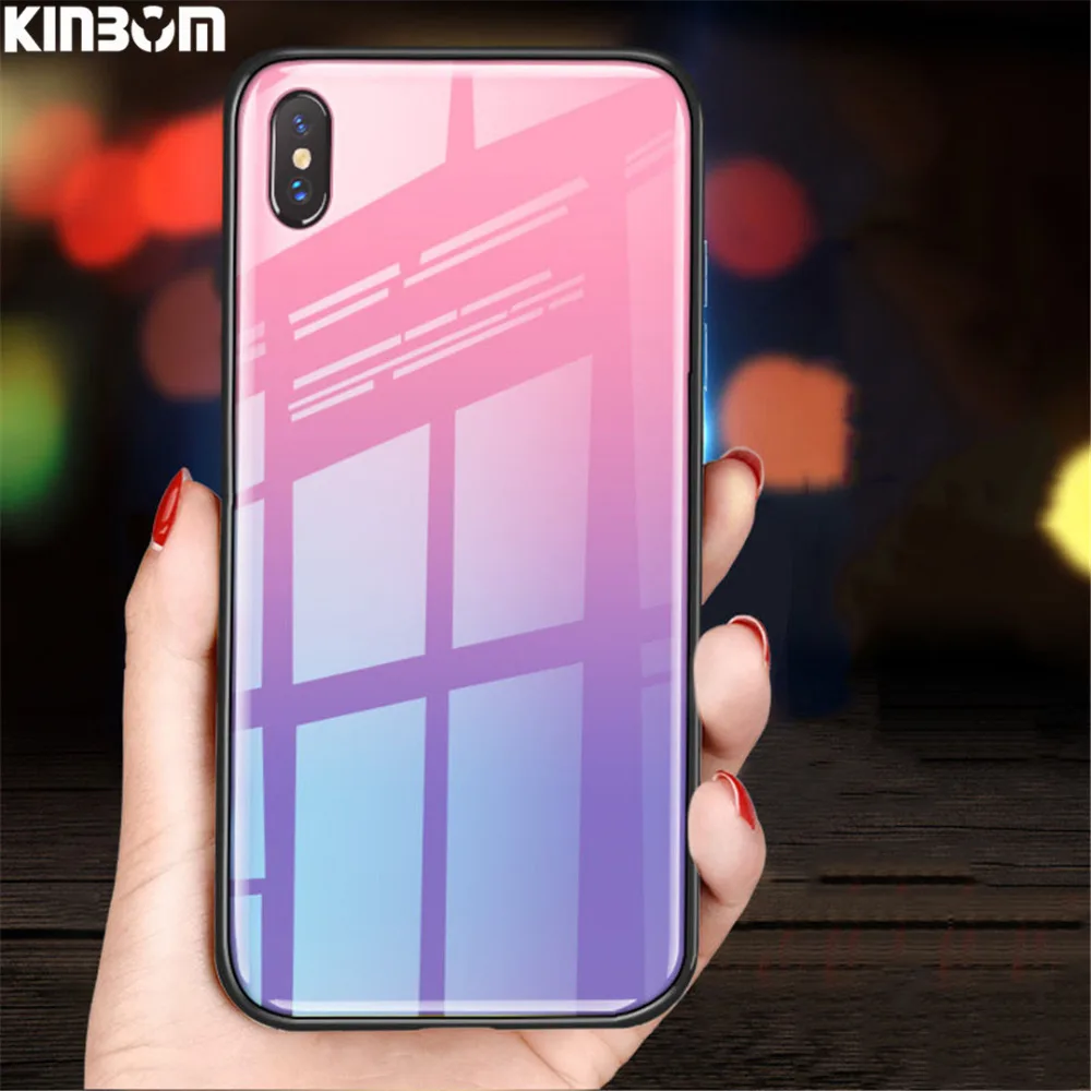 Kinbom для Iphone 6 6S 7 8 plus Multi Цвет градиентный телефонный чехол красивый однотонный