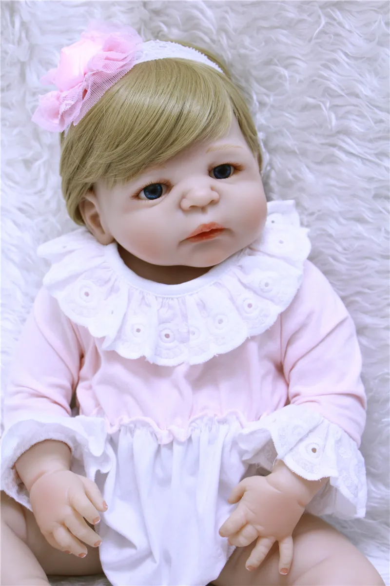 DollMai bebes reborn girl полностью силиконовые куклы для новорожденных 22 дюйма поддельные