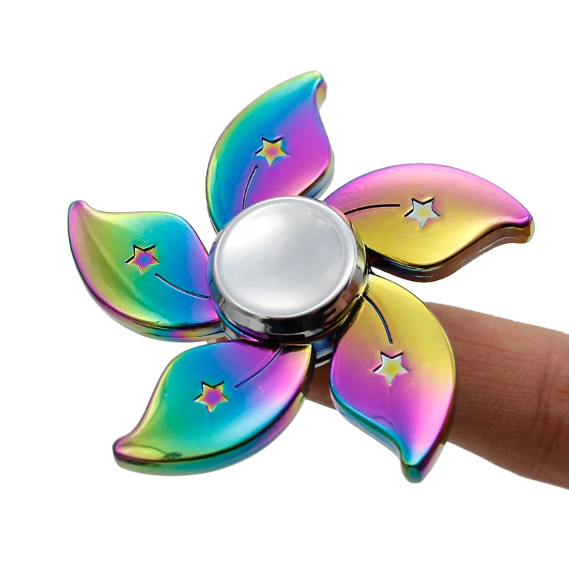 Метеор красочные Непоседа счетчик Металл Радуга Бауайния цветок Топ Hand Spinner Для