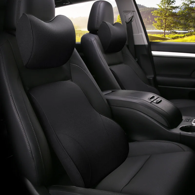 

Car Headrest Memory Foam Car Rest Pillow Back Cushion Auto Seat Neck Rest Waist Supports Set Car Interior Lumbar Pillows