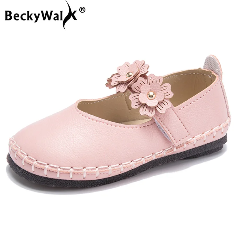 BeckyWalk/обувь принцессы с цветочным рисунком для девочек цвет розовый белый черный