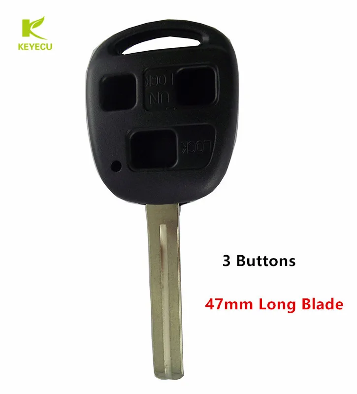 Запасной корпус KEYECU 10x для пульта дистанционного управления БЕСКЛЮЧЕВОЙ вход корпус с 3 кнопками 47 мм длинное лезвие для Lexus ES300 LS400 LX470 SC300 SC400