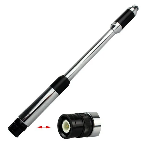 BNC Abbree RH770 телескопическая антенна SMA-Female/Male/BNC Двухдиапазонная 144/430MHz с высоким коэффициентом усиления 20W для Baofeng TYT Icom Walkie Talkie - Цвет: BNC