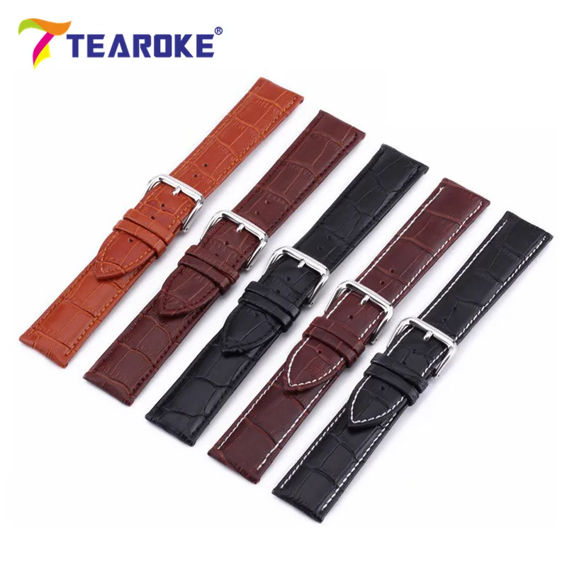 

Universal Leather Watchband 12 14 16 19 18mm 20mm 22mm 24mm Stainless Steel Clasp Buckle Replace Band Strap Watch Accessories