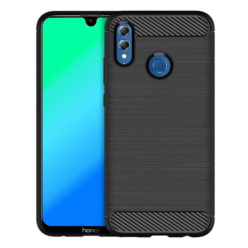 Чехол для Huawei P Smart 2019 мягкий силиконовый матовый чехол из углеродного волокна