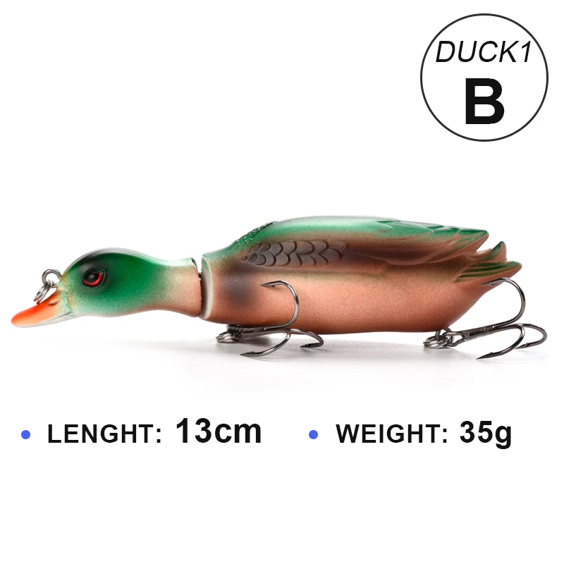 DUCK1-B 1 шт. Новое поступление твердая приманка для рыбалки Щука искусственные приманки 90,1g 15 см рыбалка жесткая приманка приманки лягушка Тонущая приманка блесна для рыбной ловли - Цвет: DUCK1-B