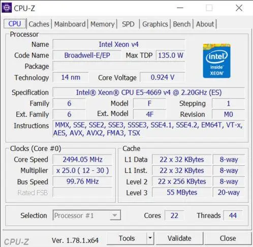 Оригинальный процессор Intel Xeon QS версия E5 4669V4 2 20 ГГц 55 м 22 ядра 14 нм E5-4669V4 135 Вт 1 год