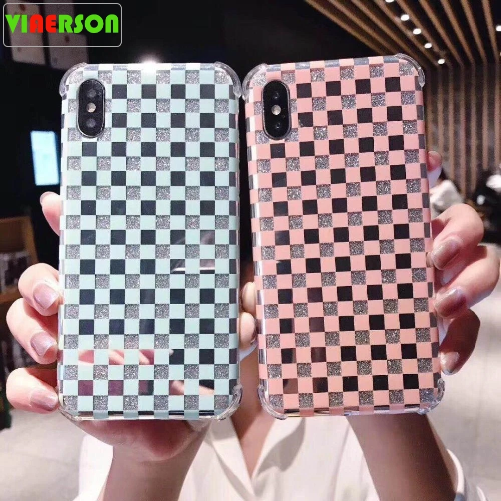 Gliter чехол из закаленного стекла для iphone X XS Max XR телефона квадратный Роскошный iPhone