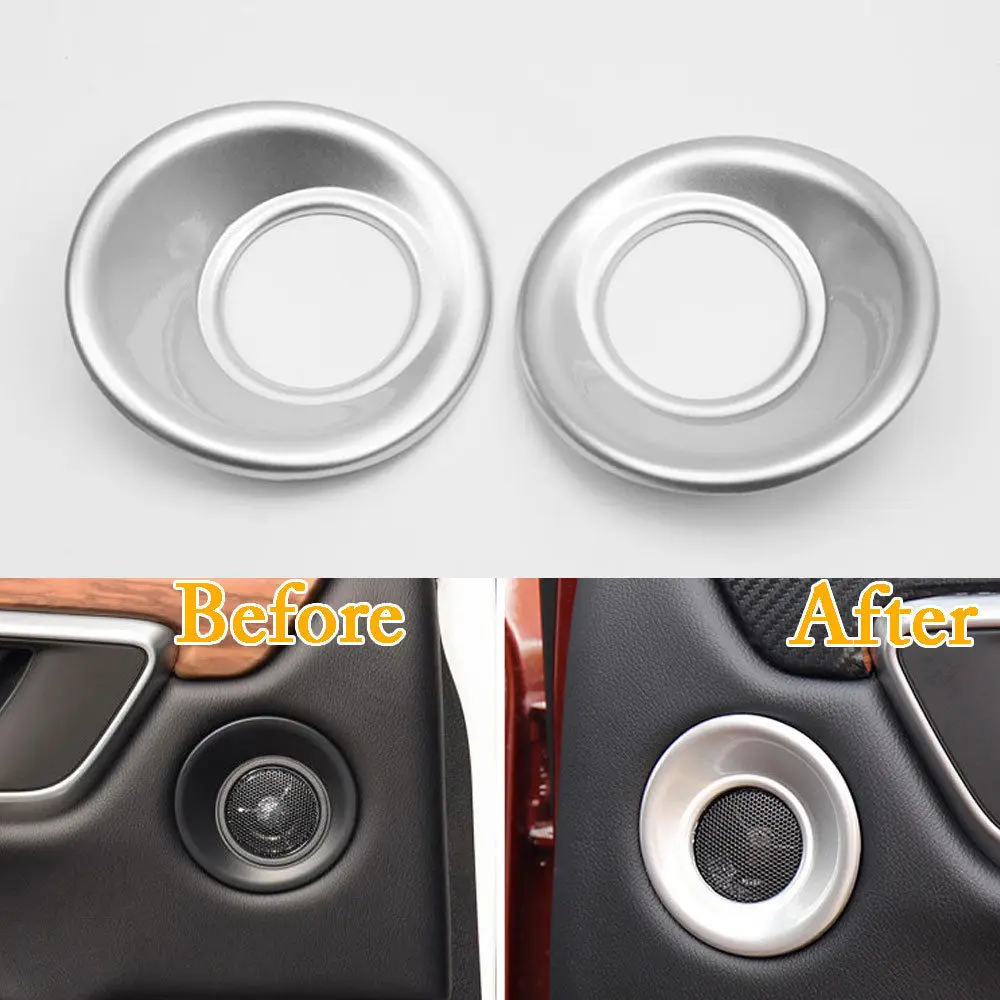 

For Honda CRV C-RV 2017 Interior Auto Door Stereo Speaker Cover Trim ABS Front Rear Decor Ring Overlays Car Styling Accessories