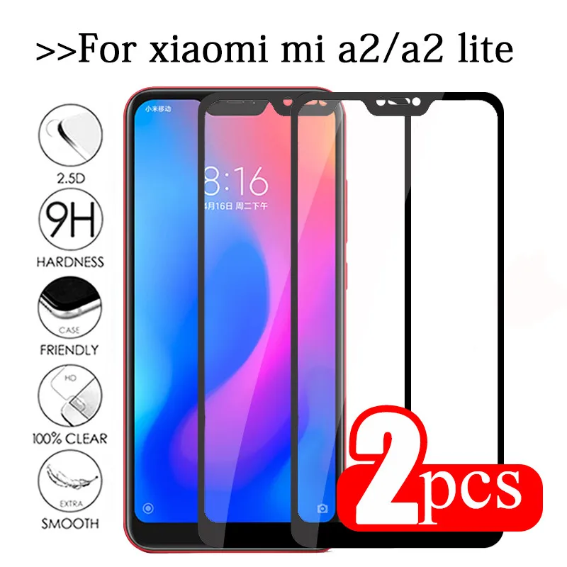 2 шт. защитное стекло Mi A2 Lite для xiaomi mi a2 lite на xiomi xaomi a light mia2 a2lite mia2lite закаленное