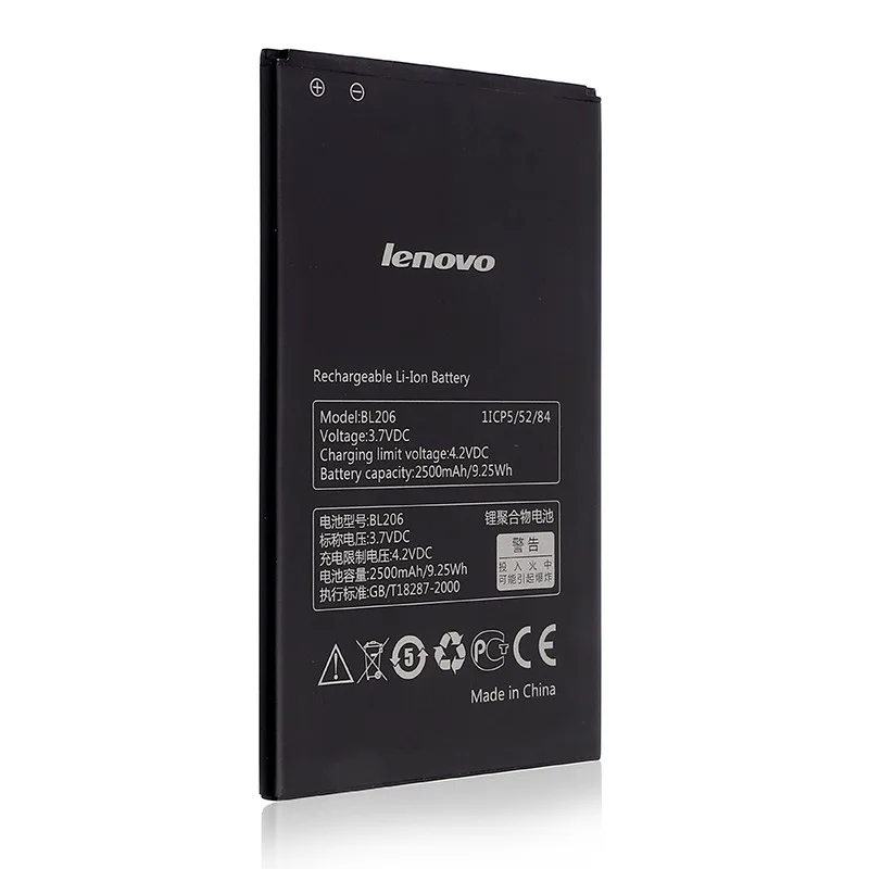100% Оригинальные BL206 Батарея 2500 mah Для lenovo A600e A630 мобильного телефона высокое