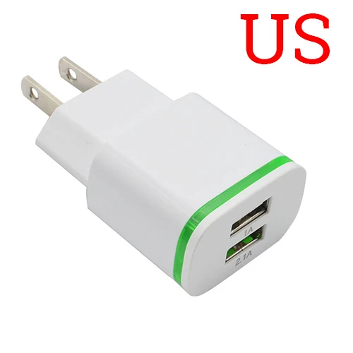 Двойное зарядное устройство USB для телефона huawei P30 P20 mate 20 светодиодный светильник настенное дорожное зарядное устройство для Xiaomi mi 9 Red mi Note 7 type C Cable - Тип штекера: US Plug white