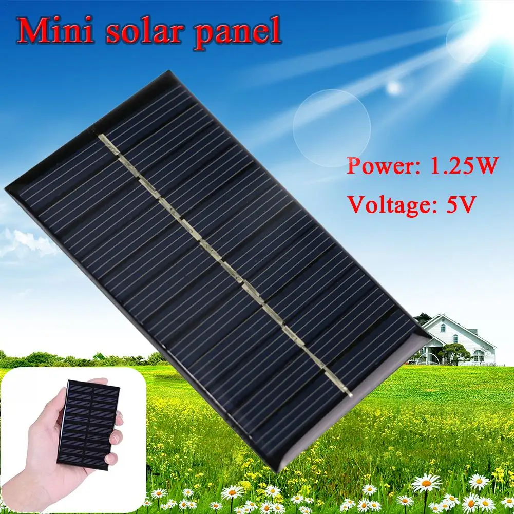 Панели солнечные 5V 1 25 W 110x69 м поликристаллического кремния DIY Батарея заряда