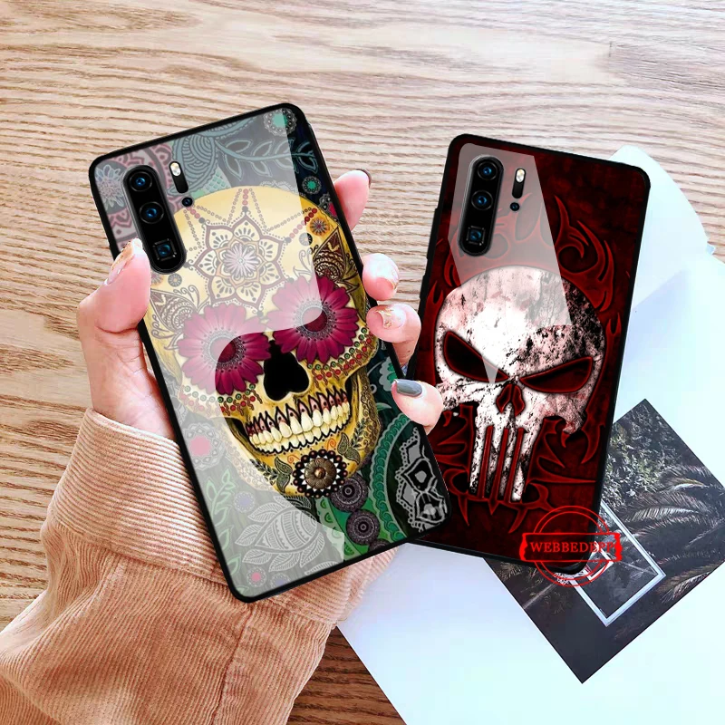 Стеклянный чехол для Huawei P10 lite P20 Pro P30 P Smart honor 7A 8X 9 10 Y6 Mate 20 с татуированным