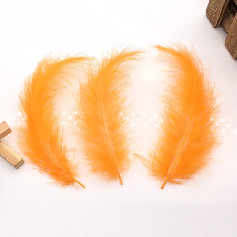 orange Розница 50 шт 4-6 inches10-15cm перья индейки Марабу промытый гусиный пух пышное свадебное платье ювелирные украшения перья - Цвет: orange