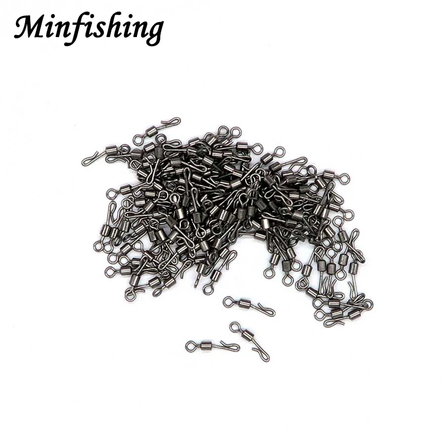 Minfishing 200 шт./лот Вертлюги Из Нержавеющей Стали для рыбалки MS + Q Карп рыболовные