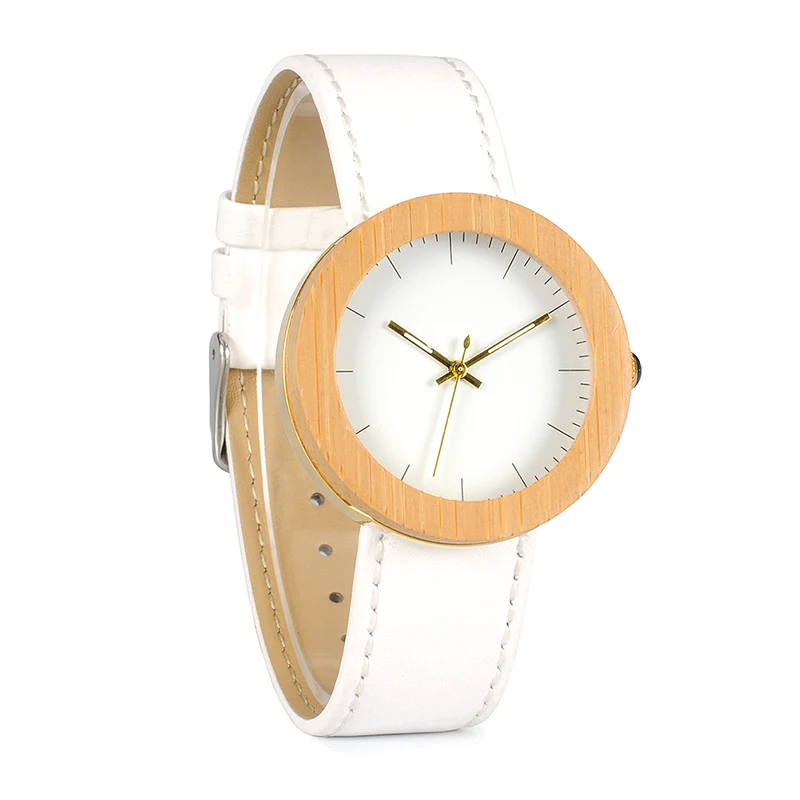 BOBO BIRD WJ27 Брендовые женские часы из бамбуковой стали Кварцевые часы из натуральной кожи с деревянной коробкой relojes mujer принимаем OEM