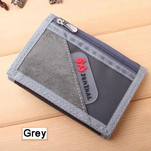 Grey Мужские кошельки, короткие дизайнерские Брендовые мужские кошельки, сумки для денег, водонепроницаемые холщовые мужские портмоне, клатч, кошелек, держатель для карт - Цвет: Grey