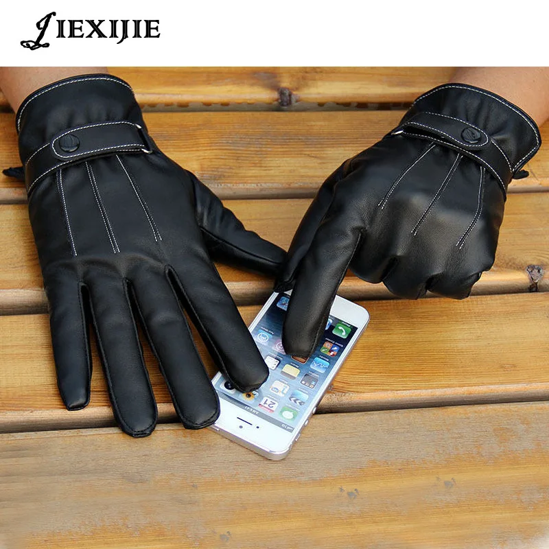 

fashion NEW High quality wash gloves Men's PU thickening antiskid warm autumn winter gloves Road glove 2017 jxj-138
