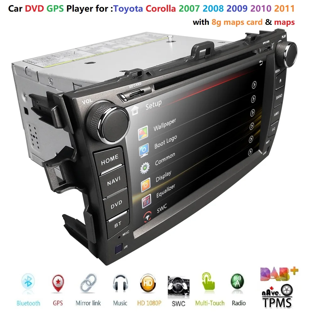 8 "сенсорный экран стерео радио Автомобильный CD DVD плеер GPS навигация для Toyota