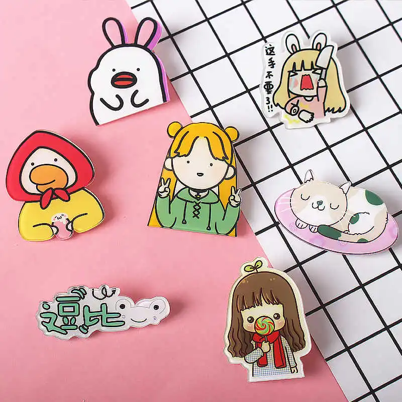 11-Z46 7 шт./лот микс Милая свинья Тоторо Мультяшные значки на булавке Kawaii значок на рюкзак значки на одежду акриловые значки - Цвет: 11-Z46