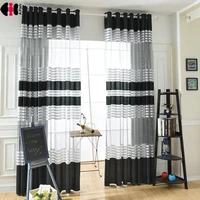 white black striped curtains for bedroom living room simple modern pastoral french window treatment rideaux zh003c