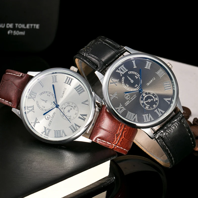 2017 Бизнес Мужские часы римские весы повседневные спортивные наручные Ретро