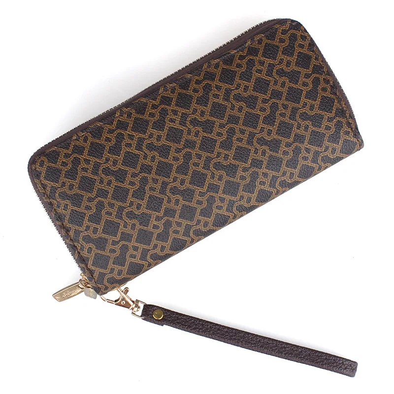 Винтажный женский тонкий кошелек на запястье Длинный молнии для монет