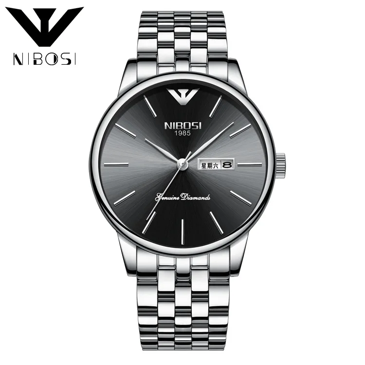 Часы наручные NIBOSI Мужские кварцевые брендовые модные спортивные полностью