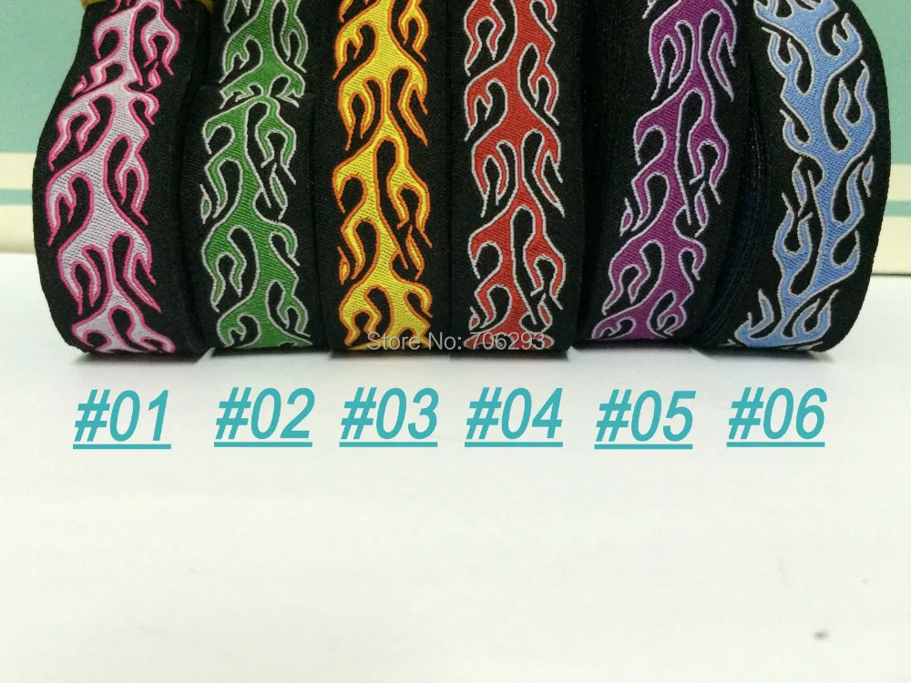 2014 NEW wholesale 7/8'(22 mmx10yards) 100% Polyester Woven Jacquard Ribbon cartoon ribbon 5 colors with Flame