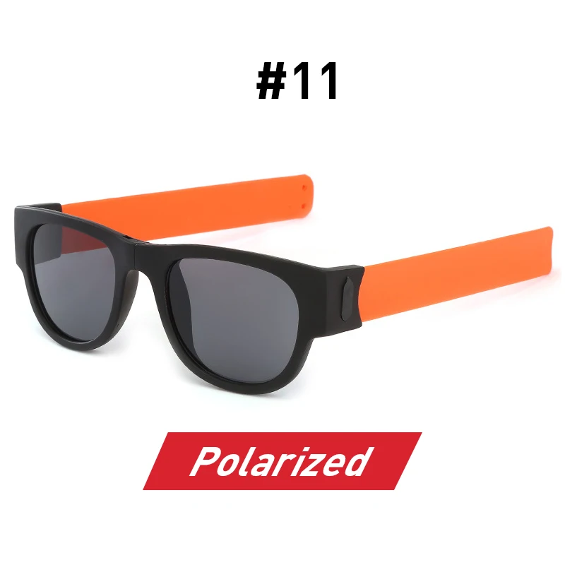 11 Orange Polarized Необычные мужские Поляризованные наручные солнцезащитные очки, складывающиеся для женщин, рулонный браслет, тренд, складные спортивные солнцезащитные очки - Цвет линз: 11 Orange Polarized