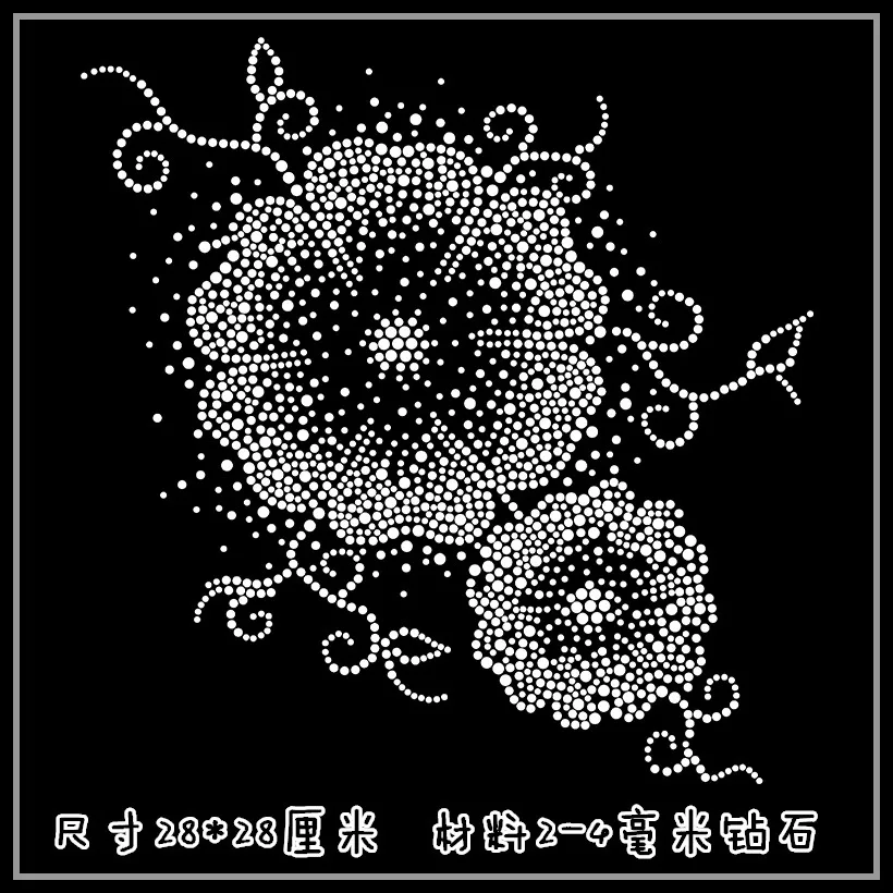 

2pc/lot Big flower rhinestone hot fix rhinestone iron on transfers designs patches for bag shoes