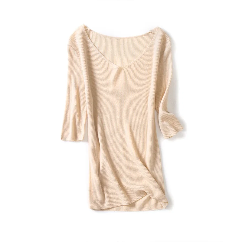 Фото SuyaDream Women Pullovers 100%Merino Wool Knitted V Neck Half Sleeved Sweater 20201 FALL Winter Bottoming Knit Shirt Женская одежда SuyaDream Women Pullovers 100%Merino Wool Knitted V Neck Half Sleeved Sweater 20201 FALL Winter Bottoming Knit Shirt Женская одежда
