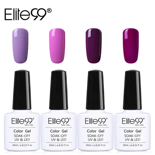 N-PP-10ML-C006 Elite99 10 мл Лак Для Ногтей Стойкий фиолетовый Гель-лак замачиваемый УФ-гель для ногтей УФ светодиодный Гель-лак 4 шт./лот - Цвет: N-PP-10ML-C006