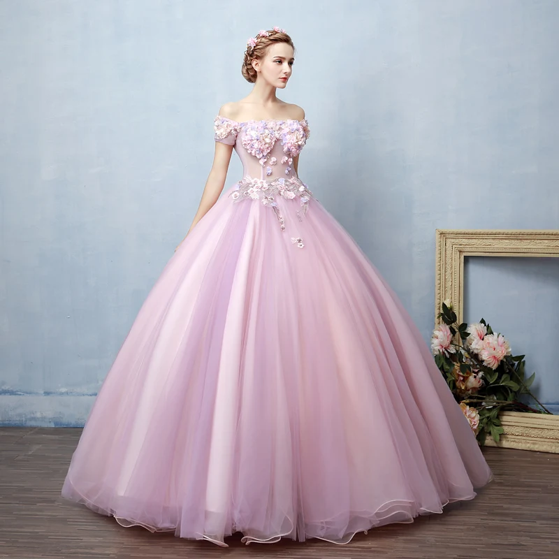Ruthshen Фея пышное платье ручной работы 3D цветы розовый бальное Illusion Vestido дебютантка