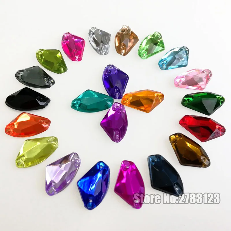 Пришивные стразы высокого качества в форме вентилятора 12x18 мм 15х24 17х27 50 шт. с